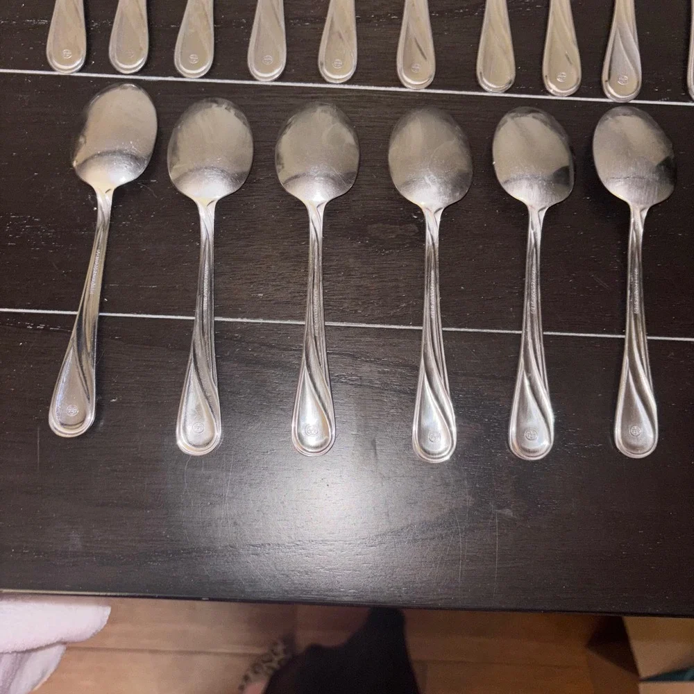 Glennbrook (Stainless) Pfaltzgraff  6 Place Spoons 4 Salad Forks 6 Dinner Forks‎